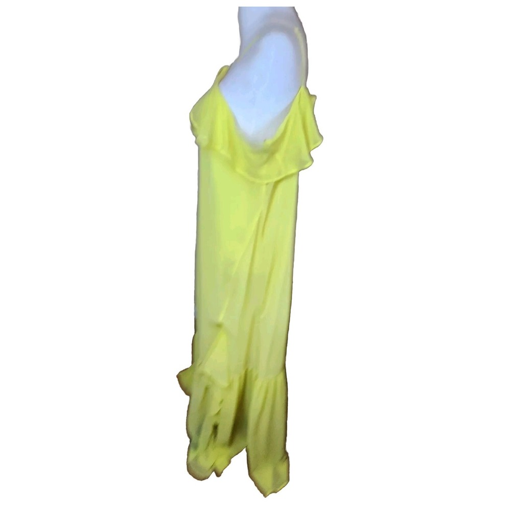 River Island Womens Halter Maxi Dress US 16 XL Yellow Beach Tropical‎ Resortwear - Picture 6 of 16